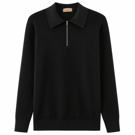 Braemar Cashmere Half-Zip Polo Sweater