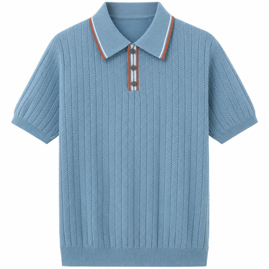 Ashford Ribbed Knit Polo Shirt